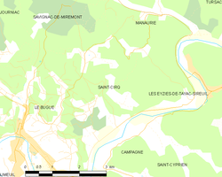 Map commune FR insee code 24389